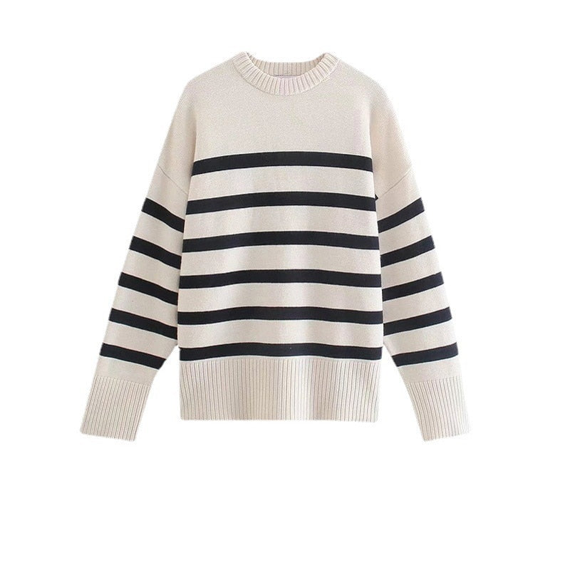 Maceline Striped Loose Fit Sweater