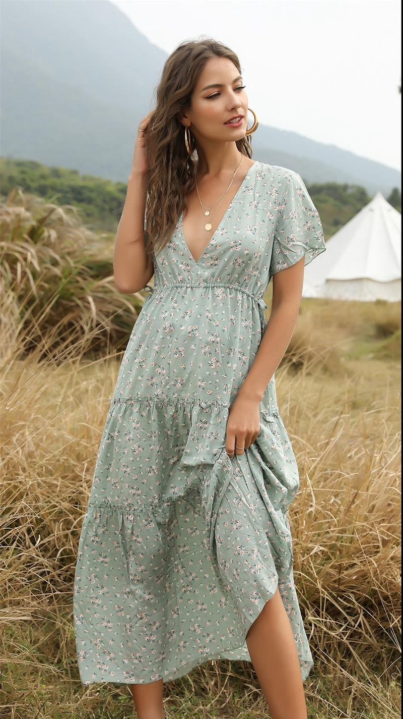 June Bohemian Style Midi Dress