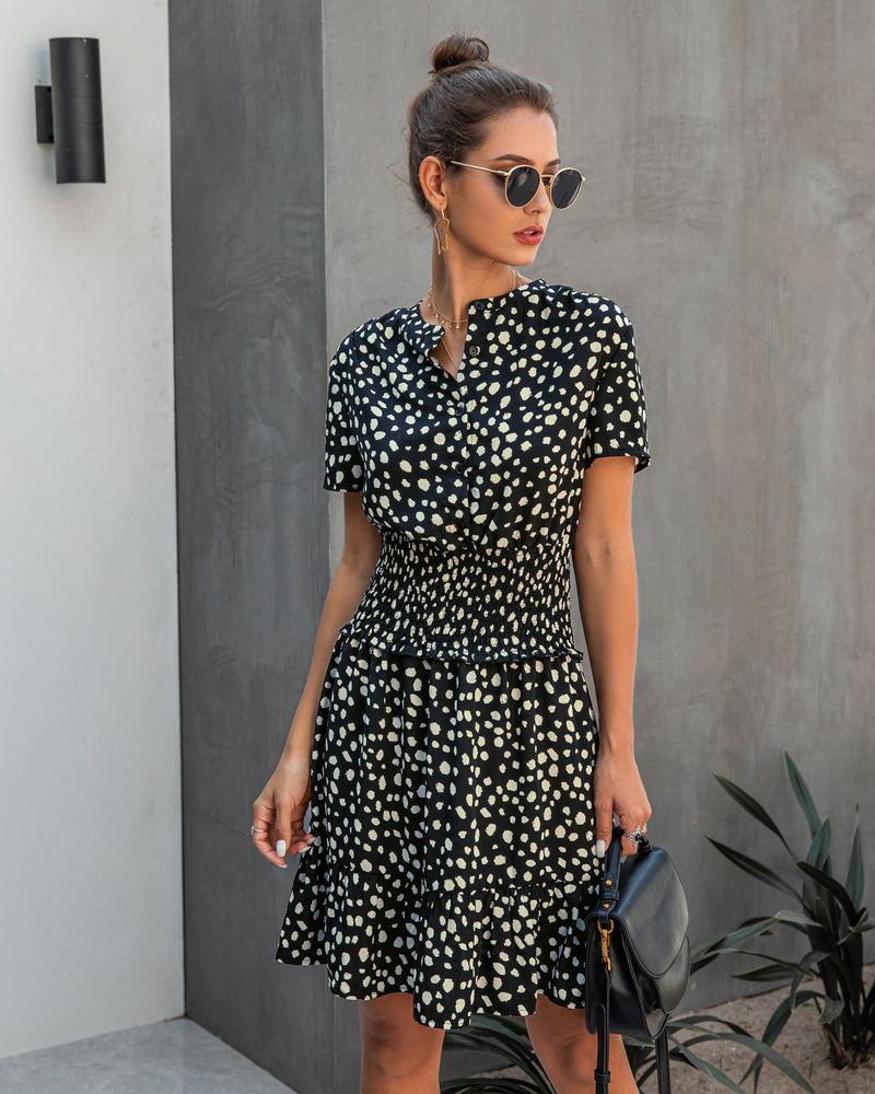 Melania Dot Print Summer Mini Dresses
