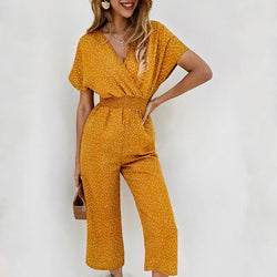 Galellea Trendy Yellow Jumpsuit with Elastic Waist