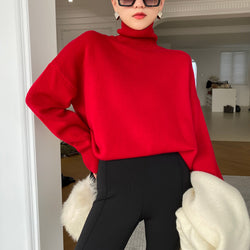 Brigitta Loose Cashmere Turtleneck Sweater