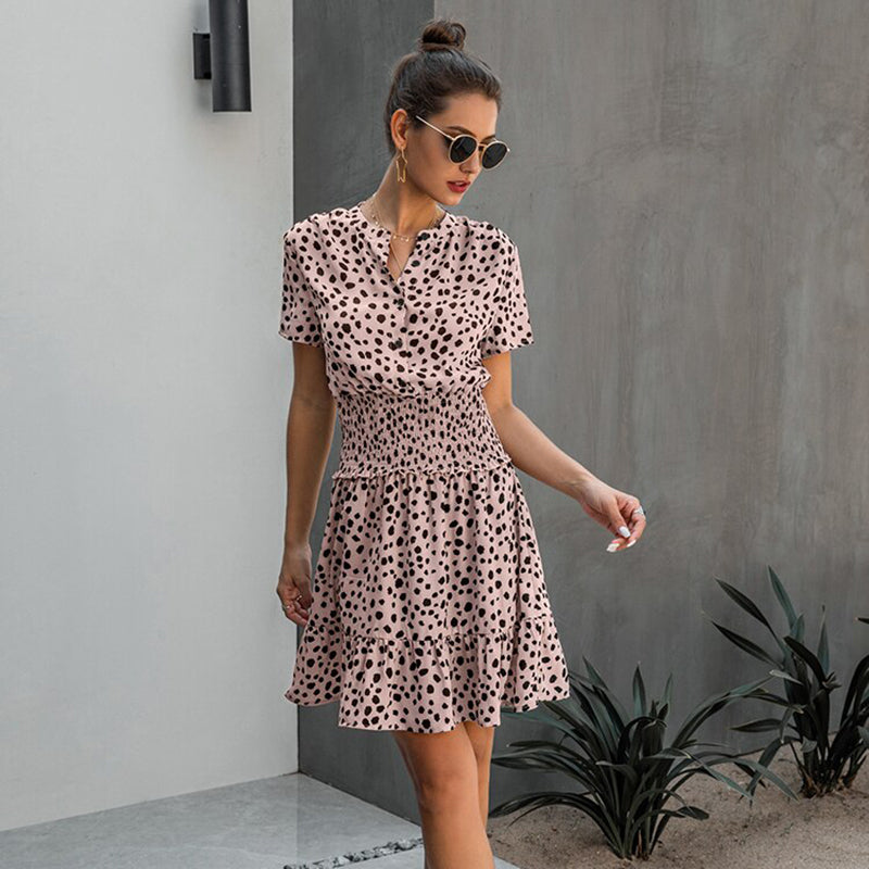 Melania Dot Print Summer Mini Dresses