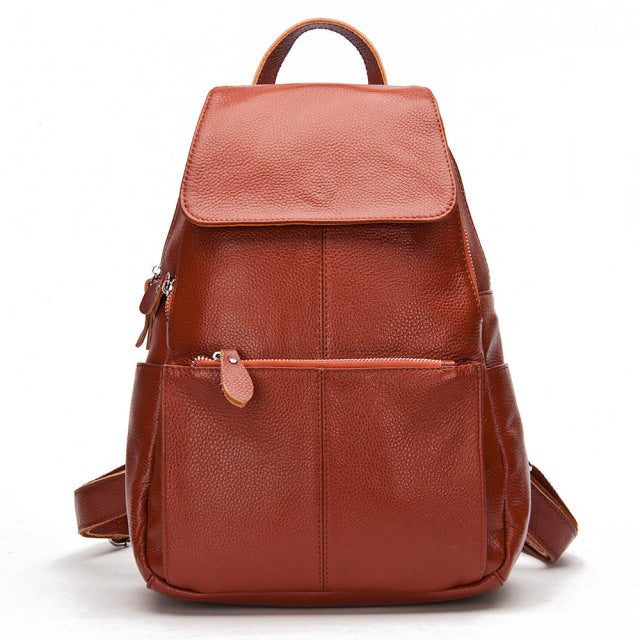 Lanier Genuine Leather Large Capacity Backpack